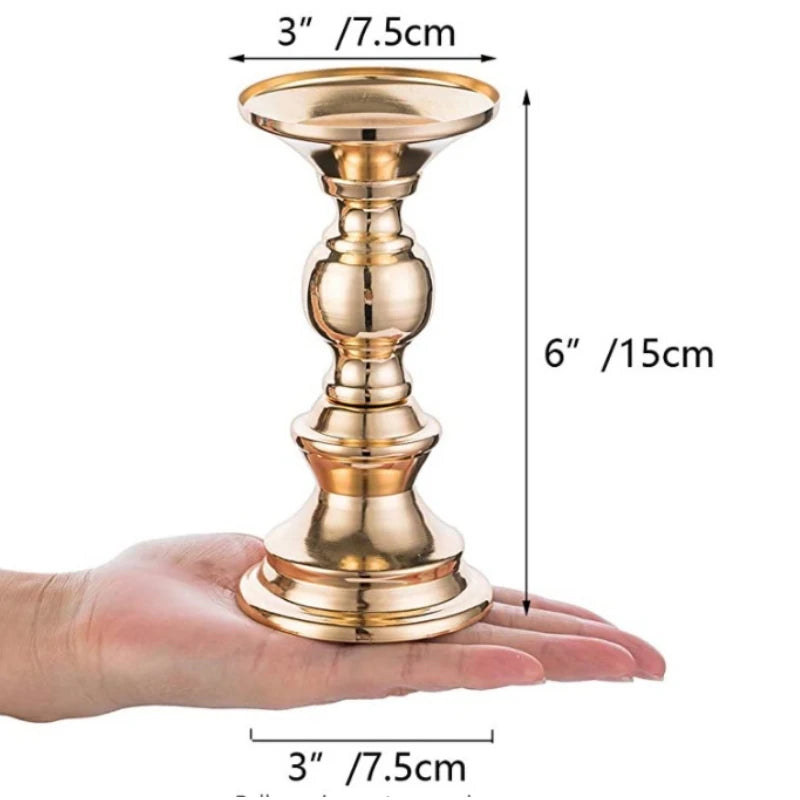 Tejesa Golden Candle Holders Wedding Table Decorations Metal Stand Candlestick For Wedding Birthday Bar Party Living Room Home Decor