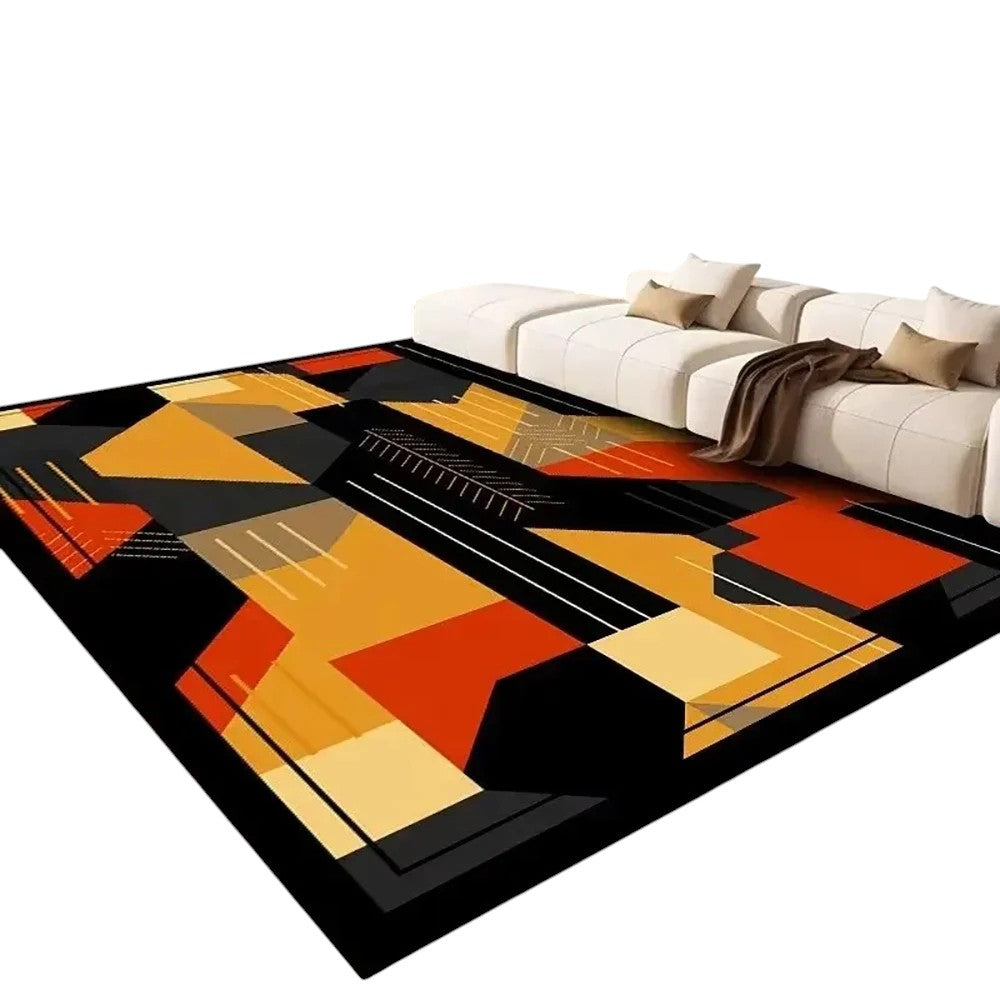 Tejesa  Large Flannel Rug Luxury Plaid Non-Slip Living Room Bedroom Mat Stain Resistant Washable Bedside Home Decor Rug