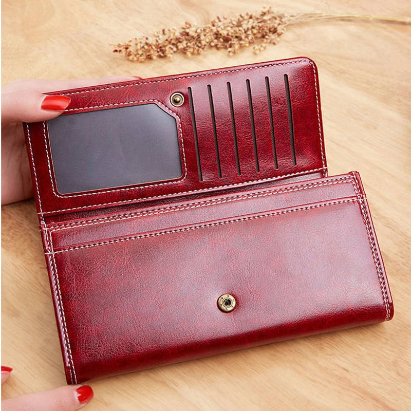 Women's Leather Wallet Woman Luxury Long Wallets Fashion Women Purses Money Bags 2022 Handbags Womens Purse Cards Holder