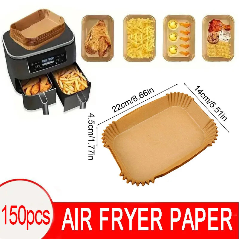Tejesa Air Fryer Disposable Baking Paper Liner Non-Stick Mat Steamer Square Round Parchment for Microwave Oven Kitchen Cookers (20CM-Square, 200PCS)