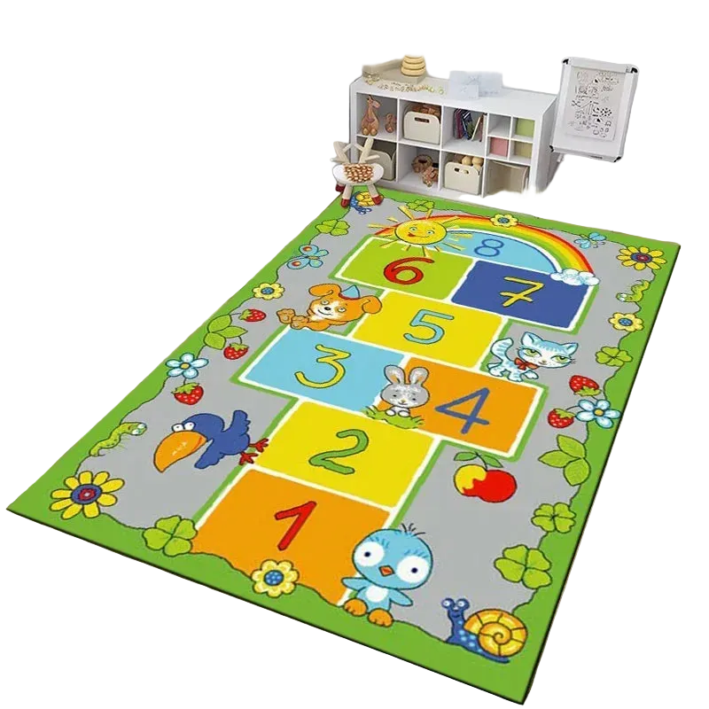 Tejesa Hopscotch Indoor Cartoon Parent-child Game Decoration Carpet Bedroom Bedside Children's Number Game Room Decoration Floor Mat