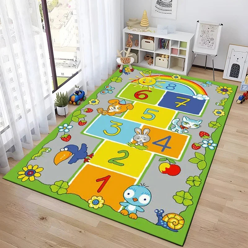 Tejesa Hopscotch Indoor Cartoon Parent-child Game Decoration Carpet Bedroom Bedside Children's Number Game Room Decoration Floor Mat