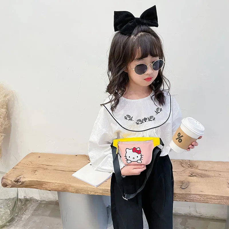 Hello Kitty Cute Wallet Children's Chest Bag Cartoon Kawaii Boys and Girls Small Bag Waist Bag Coin Purse Girls Purse Coin Pouch