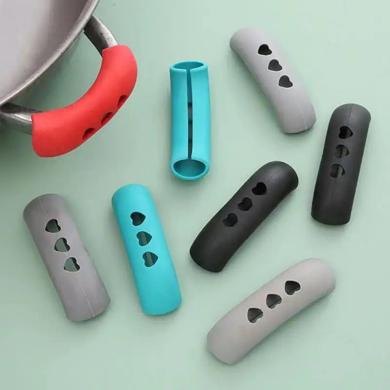 Hemasa 2 pair s Silicone Pot Earmuff Kitchen Tools Pan Accessories Pan Handle Heat Insulation Pad Buckle Pan Handle Cover