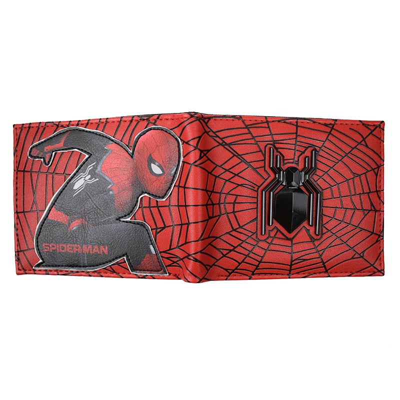 Hemasa Comics Cartoon Spider Man Wallet Metel Design Short Purse with Coin Pocket