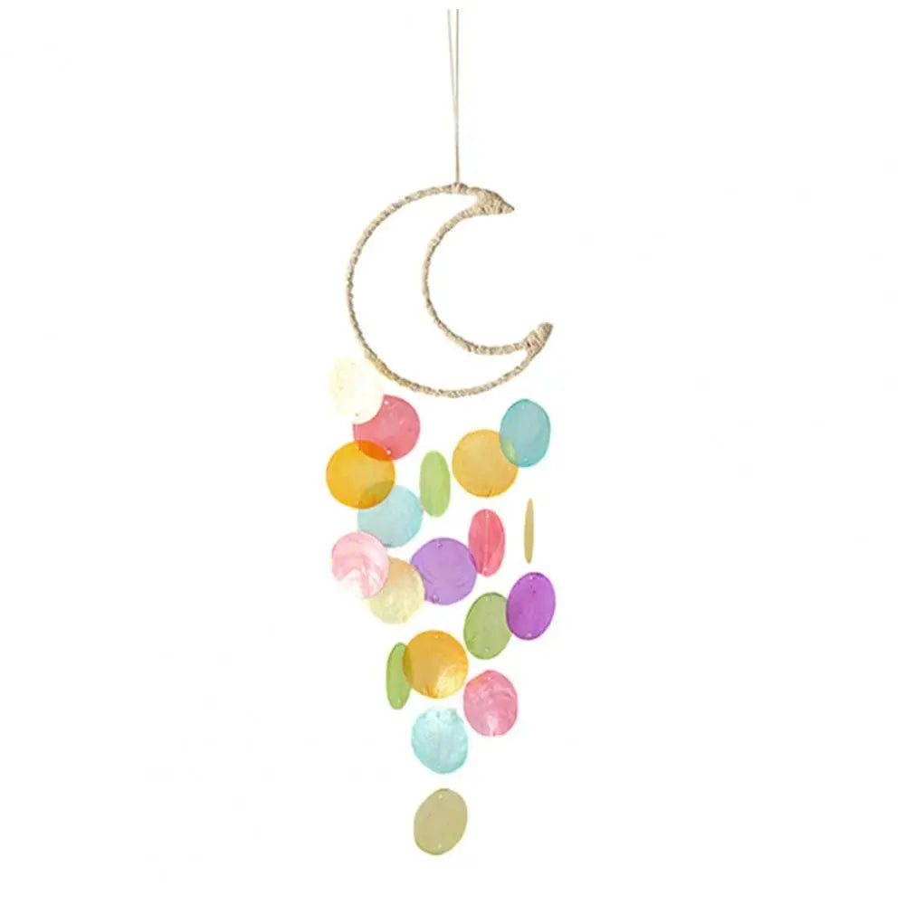Hemasa Circle Shell Wind Chimes With crisp ringtones Hanging Shell Moon Shell Pendant Natural Shell Home Decoration Dream Catchers