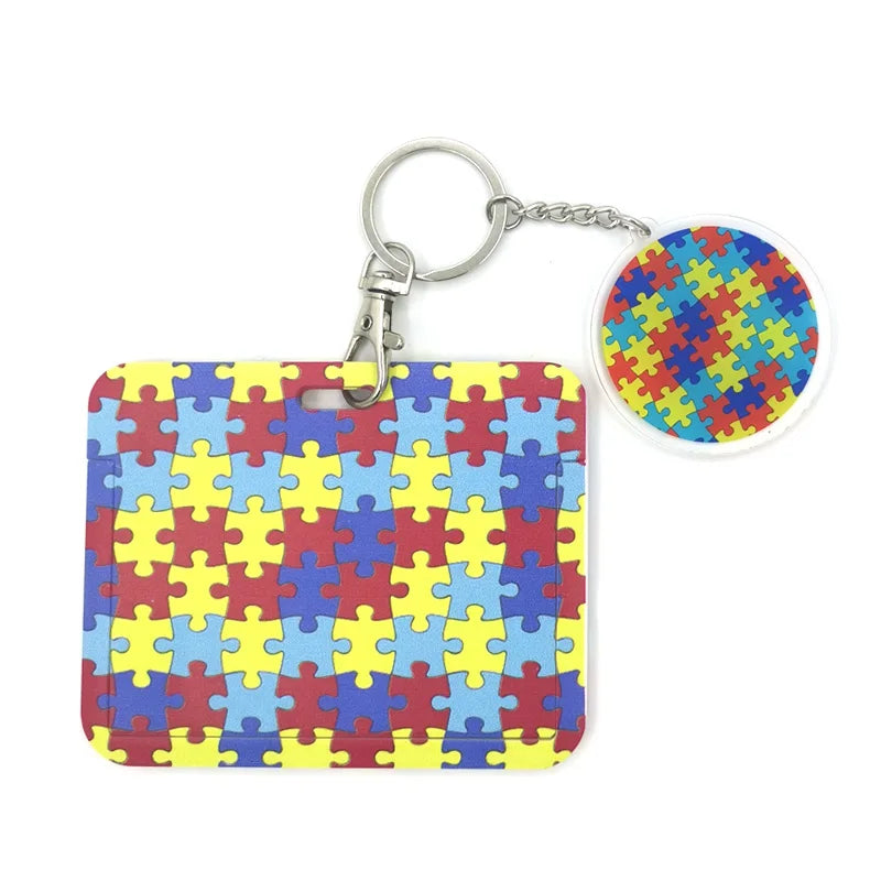Autism Pattern Anime Lanyard Badge Holder ID Card Lanyards Mobile Phone Rope Key Lanyard Neck Straps Keychain Key Ring