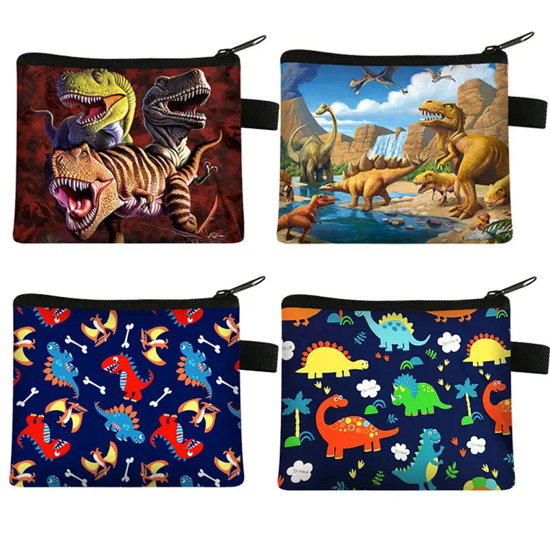 Tejesa   Dinosaur print  coin purse wallet /children coin purse /key case card holder coin square storage bags