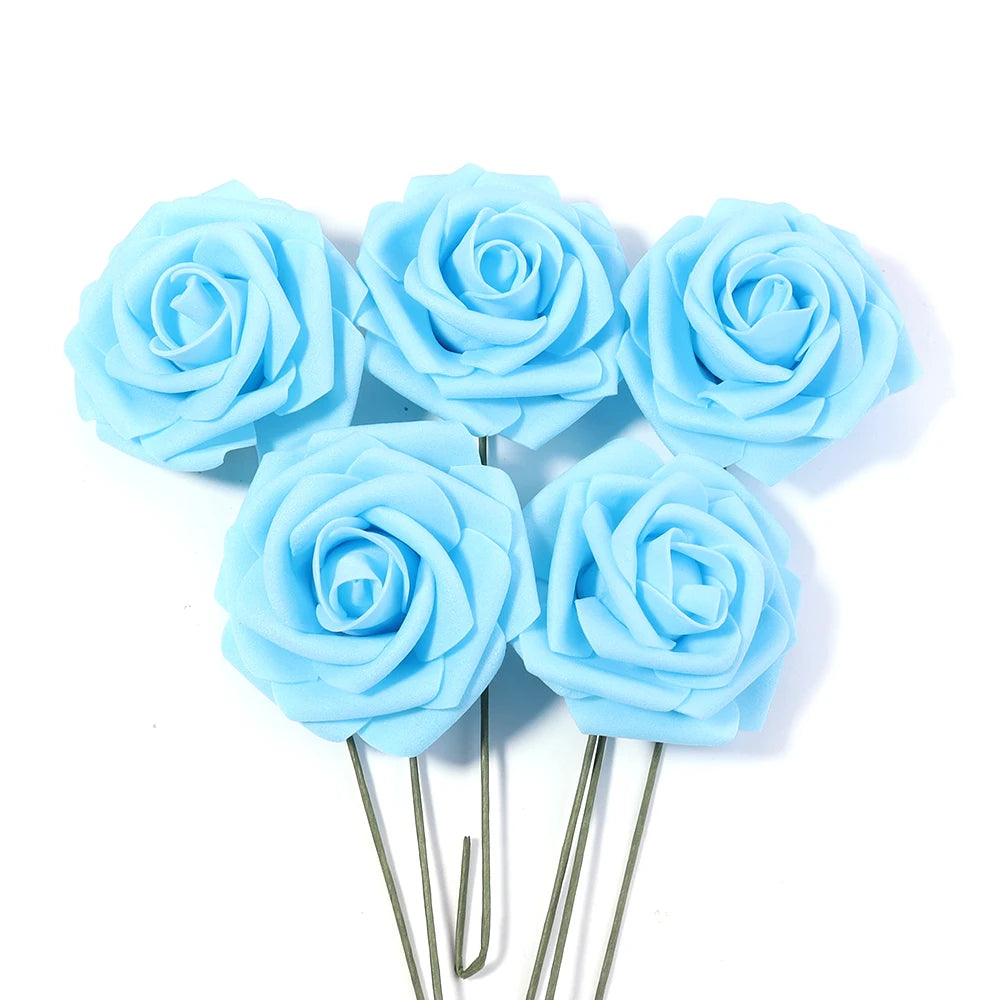 Tejesa 5/10/20Pcs Artificial Foam Rose Flowers 7.5cm PE Simulation Roses Fake Flower Bouquet for DIY Home Wedding Party Dceor Material