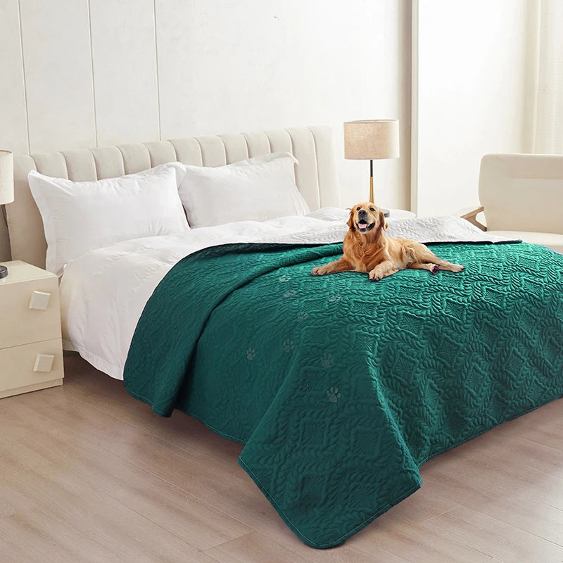 Dirt-Proof Bedspread Waterproof Dog Bed Cover Pet Blanket for Furniture Bed Protector Couch Cover for Dogs Cats Non-Slip Backing