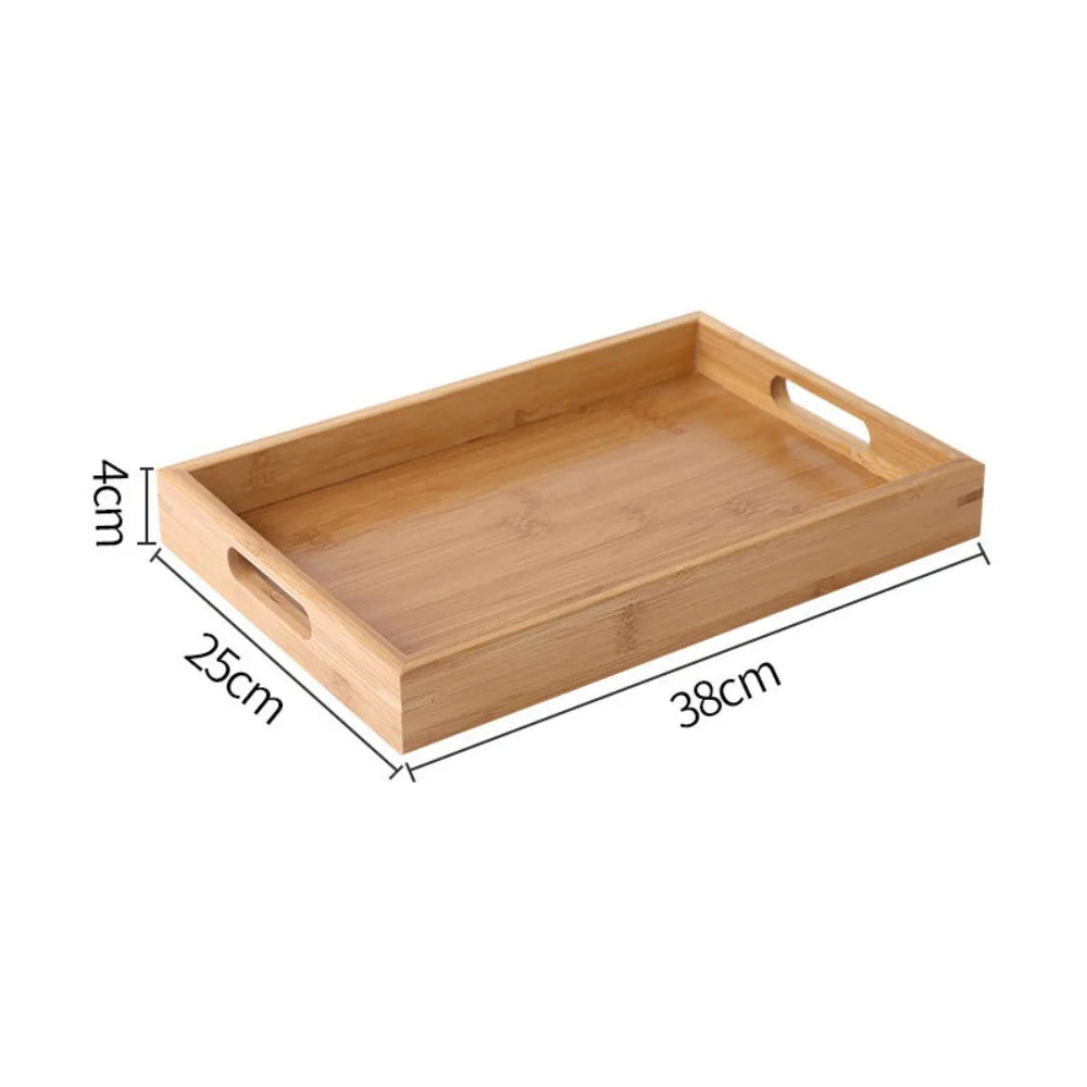 Retro Rectangular Storage Tray household Solid Wood Storage Plate Bamboo Water Cup Plate Home Living Room