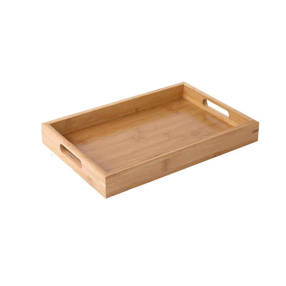 Tejesa Rectangular Storage Tray household Solid Wood Storage Plate Bamboo Water Cup Plate Home Living Room