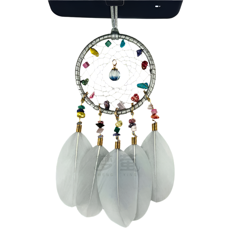 Hemasa Dream Catcher Wind Chime Hand-woven Feather Car Pendant Bedroom Curtain Hanging Ornaments Festival Gift Home Decoration