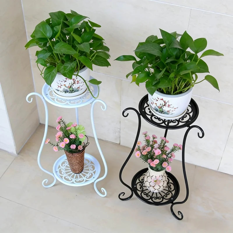 Tejesa Indoor and Outdoor Multi-layer Flower Pot Stand European Style Living Room Balcony Green Radish Succulent Storage Rack with Tray