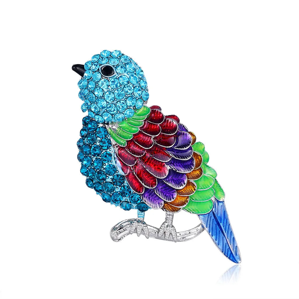 Fashion Cute Flower Wreath Small Bird Brooches For Women Animal Brooch Pins Costume Coat Corsage Suit Scarf Dress Jewelry Gift