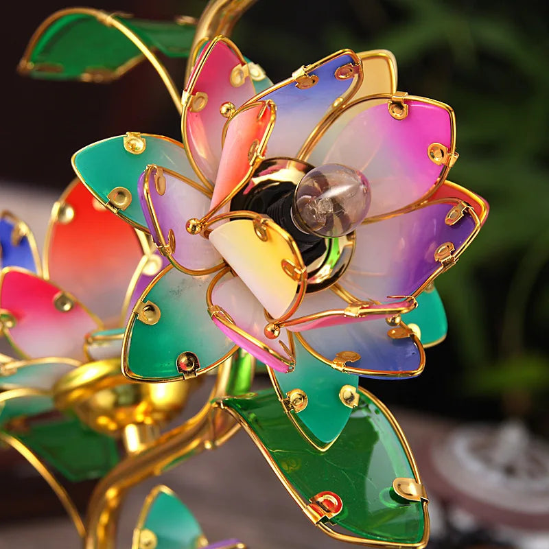 Tejesa Lotus Lamp Buddha Front Light Supply Lamp S-shaped Lotus Lamp Buddhist Lamp Height 61cm Temple Home