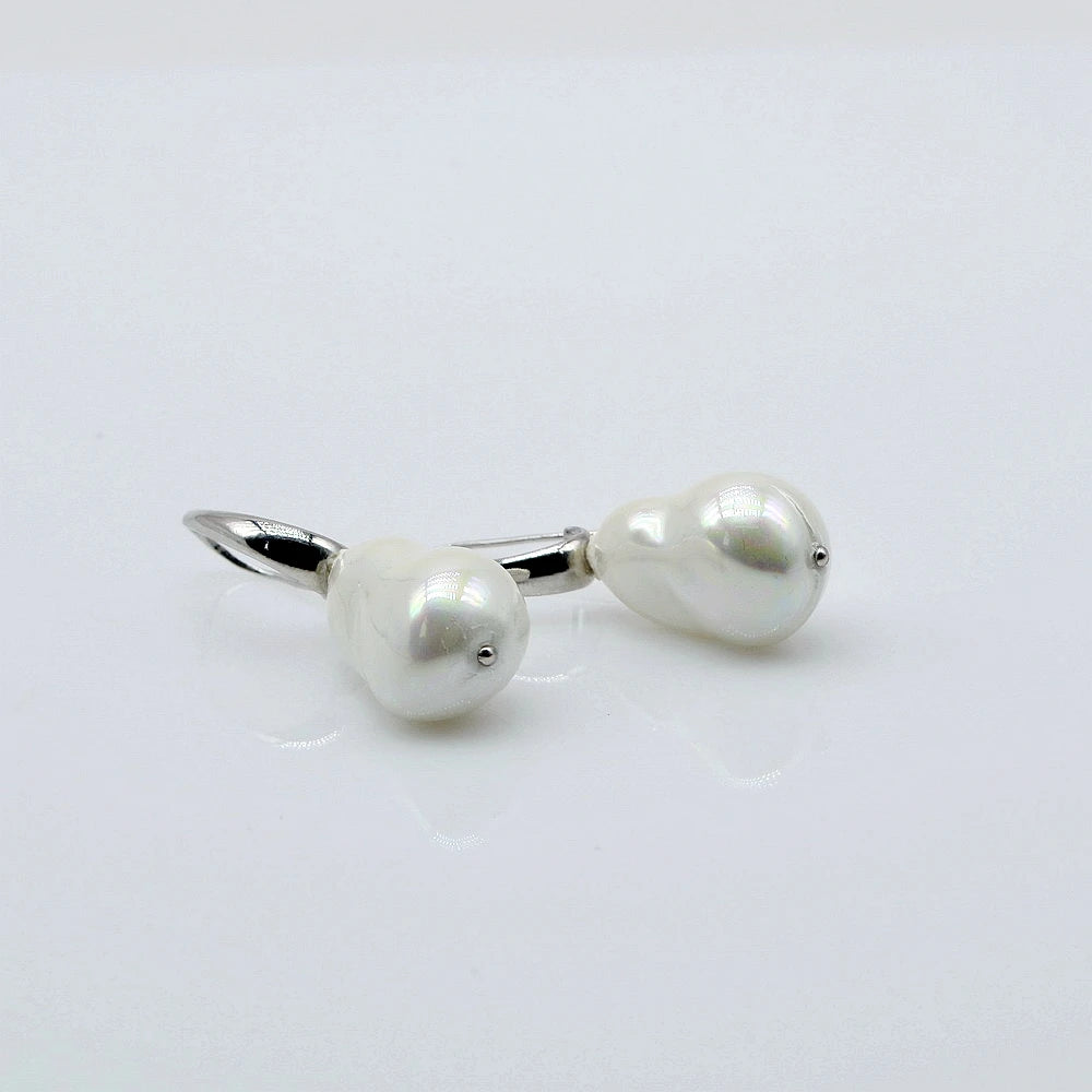 Hemasa Women's Earrings White Baroque Shell Imitation Pearl Pendant Jewelry Fashion Gift