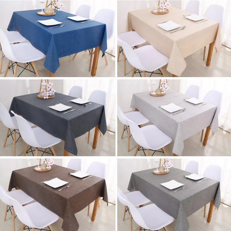 Tejesa Faux Linen Tablecloths Rectangle Washable Table Cloths Wrinkle Stain Resistant Table Cover Cloth for Kitchen Dining Room JAF040