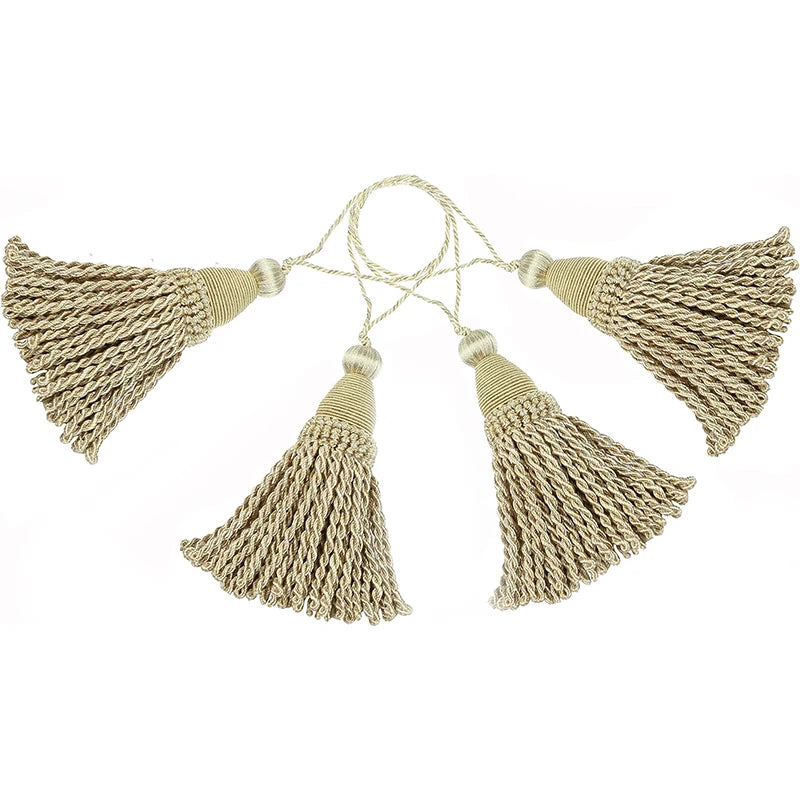 4 & 2Pack Tassel Key Tassel with Loops Handmade Twisted Tassel Craft DIY Accessories for Home Decoration Tassels for Crafts