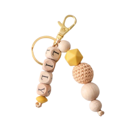 Heamsa Geometric Crochet Beads Personalized Name Silicone Teether Chain