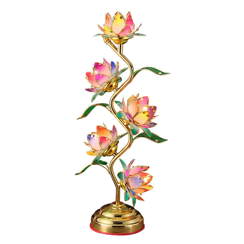 Tejesa Lotus Lamp Buddha Front Light Supply Lamp S-shaped Lotus Lamp Buddhist Lamp Height 61cm Temple Home