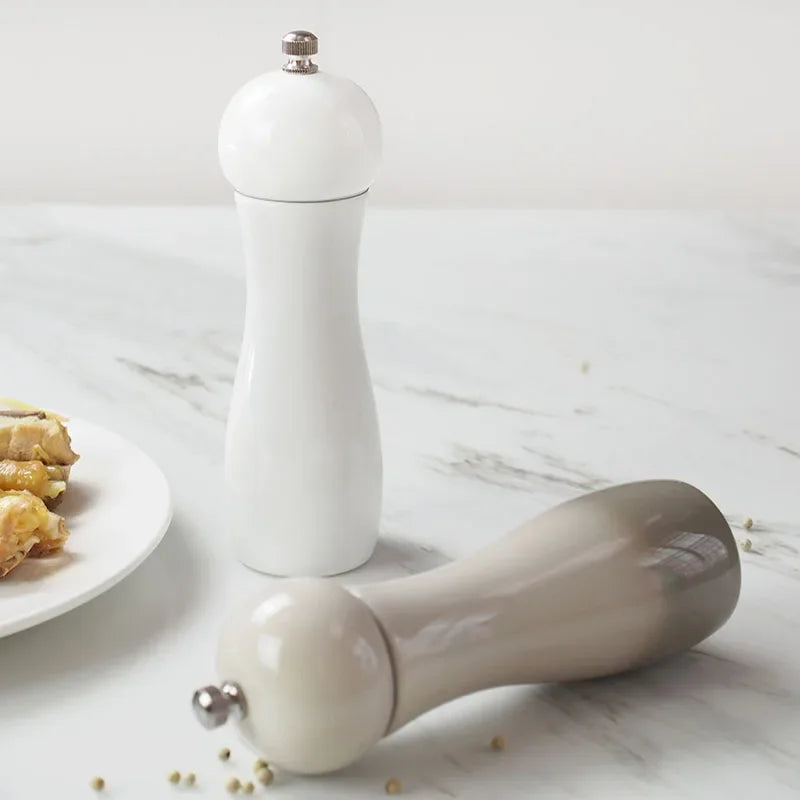 Tejesa 6" Wooden Manual Pepper With Adjustable Coarseness Salt And Pepper Mill Herb Grinder Spice Mill Multifunction Cruet Kitchen Tool