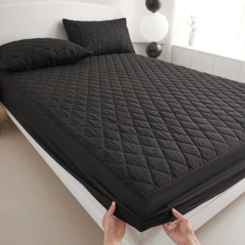 Quilted Thick Waterproof Mattress Cover Mattress Protector Queen King Fitted Sheet Bed Pad Cover Bed Topper ( No Pillow Case)