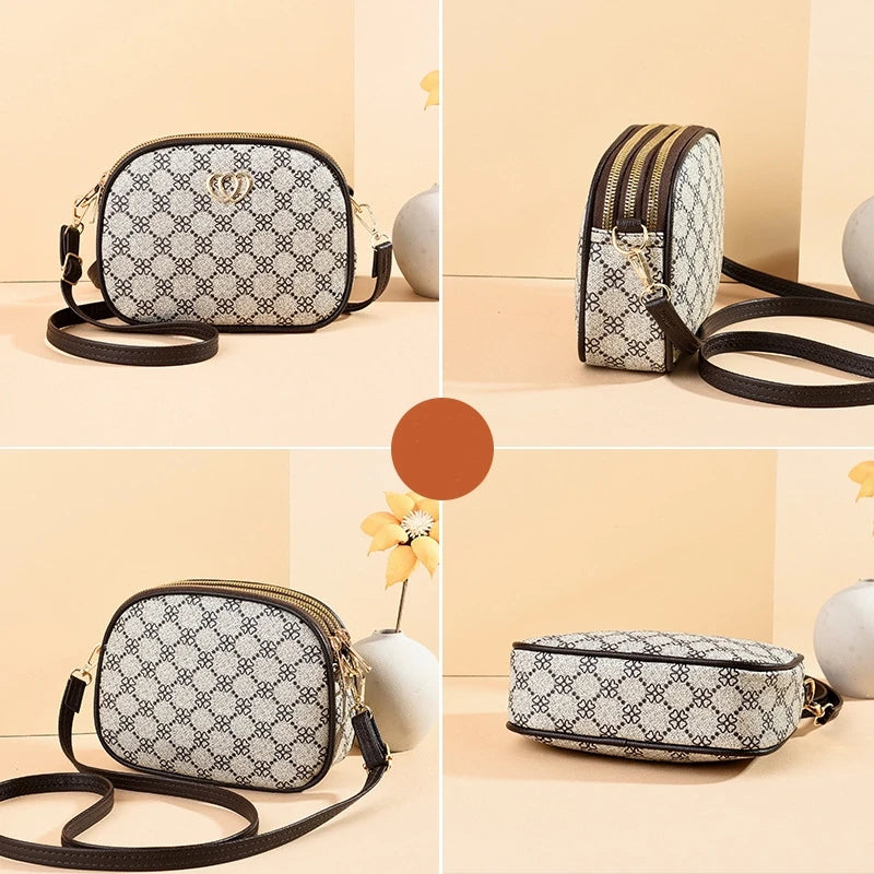 Hemasa 3 Zipper Women Crossbody Shoulder    Large Capacity Female Bag  Heart-shaped handBag