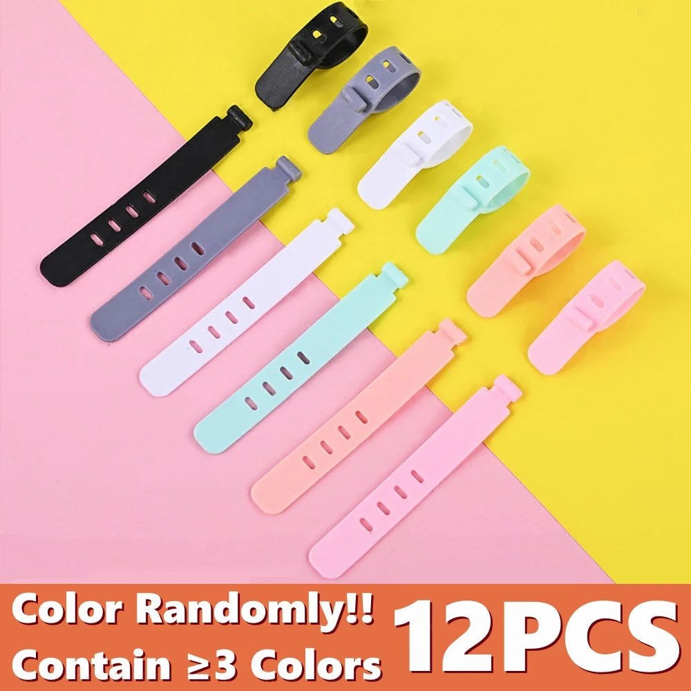 Tejesa 20/12 Pcs  Cable Ties Cord Organizer Management Silicone Wire Holder Straps Zip Clips Reusable Tie Wraps Keeperwinder Rubber