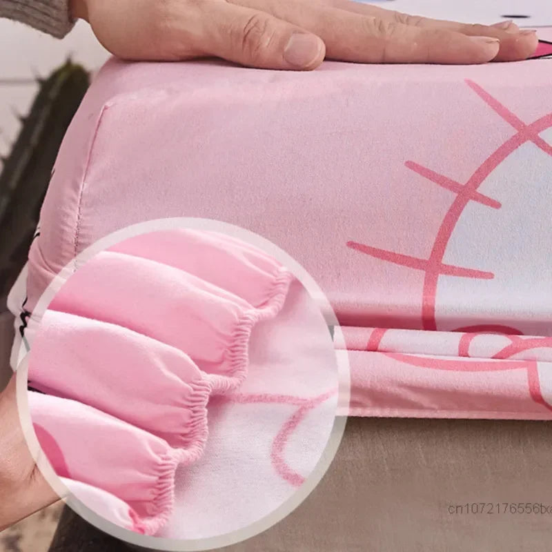 Hemasa Hello Kitty Fitted Sheets / Mattress Protector Anti-slip Fitted Sheets