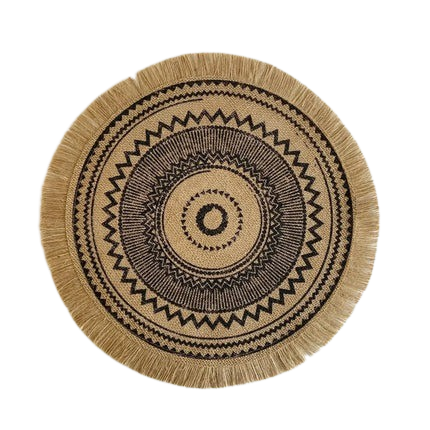 Hemsa 4pcs Bohemian Round Insulated Coaster  with Tassels