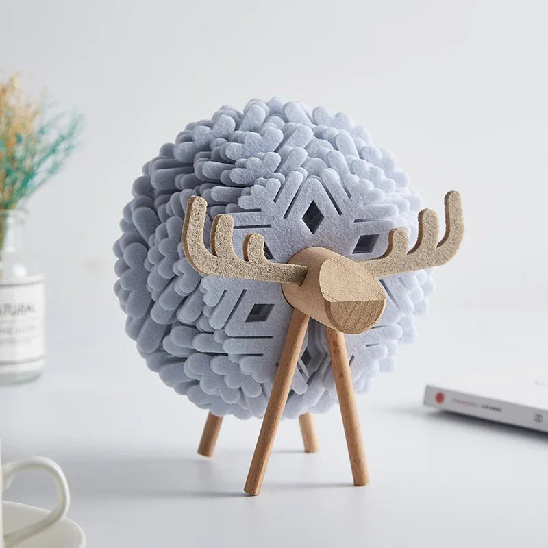 Hemasa Cartoon Felt Coaster Sheep Shape Non-Slip Coaster High Temperature Insulation Circular Coaster Creative Styling Decoration