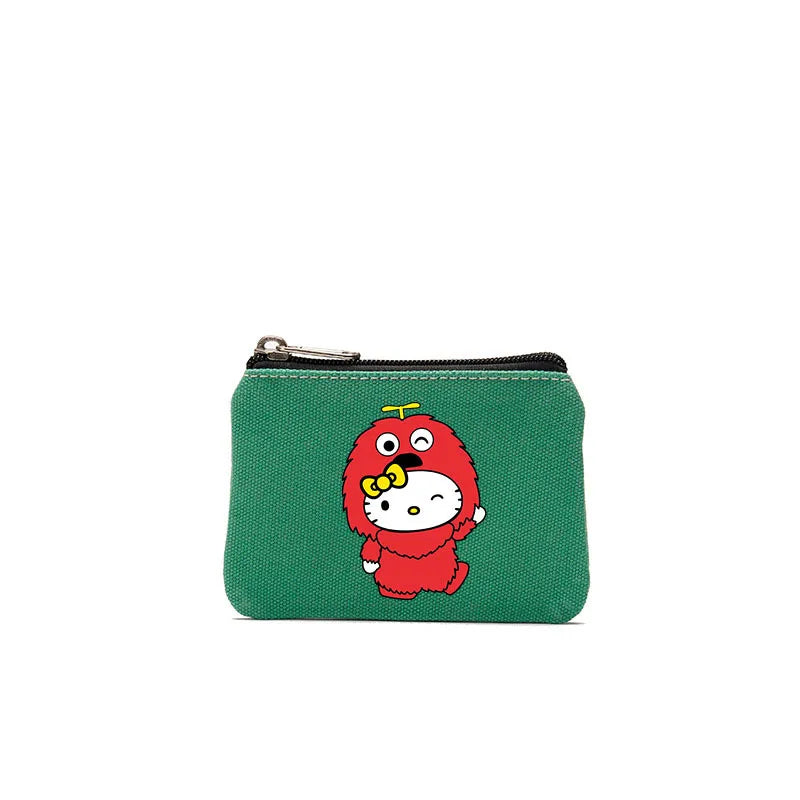 Cartoon Hellos Kittys Coin Purse Canvas Bag Card Bag Simple Fabric Coin Small Bag Cotton Storage Bags for Children's Gifts