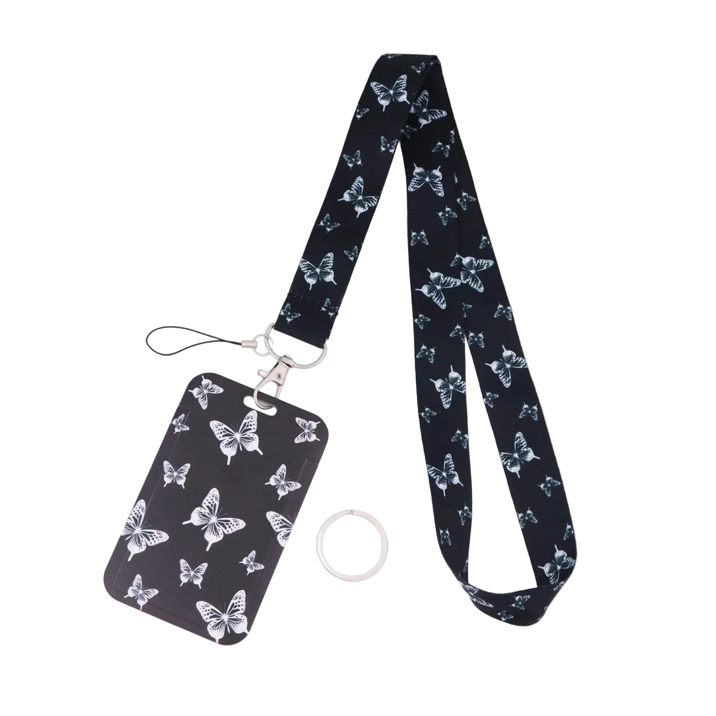 Tejesa Butterfly Teacher Lanyard with Id Holder  /Neck Strap for Keys/ Keychain Cell Phone Strap