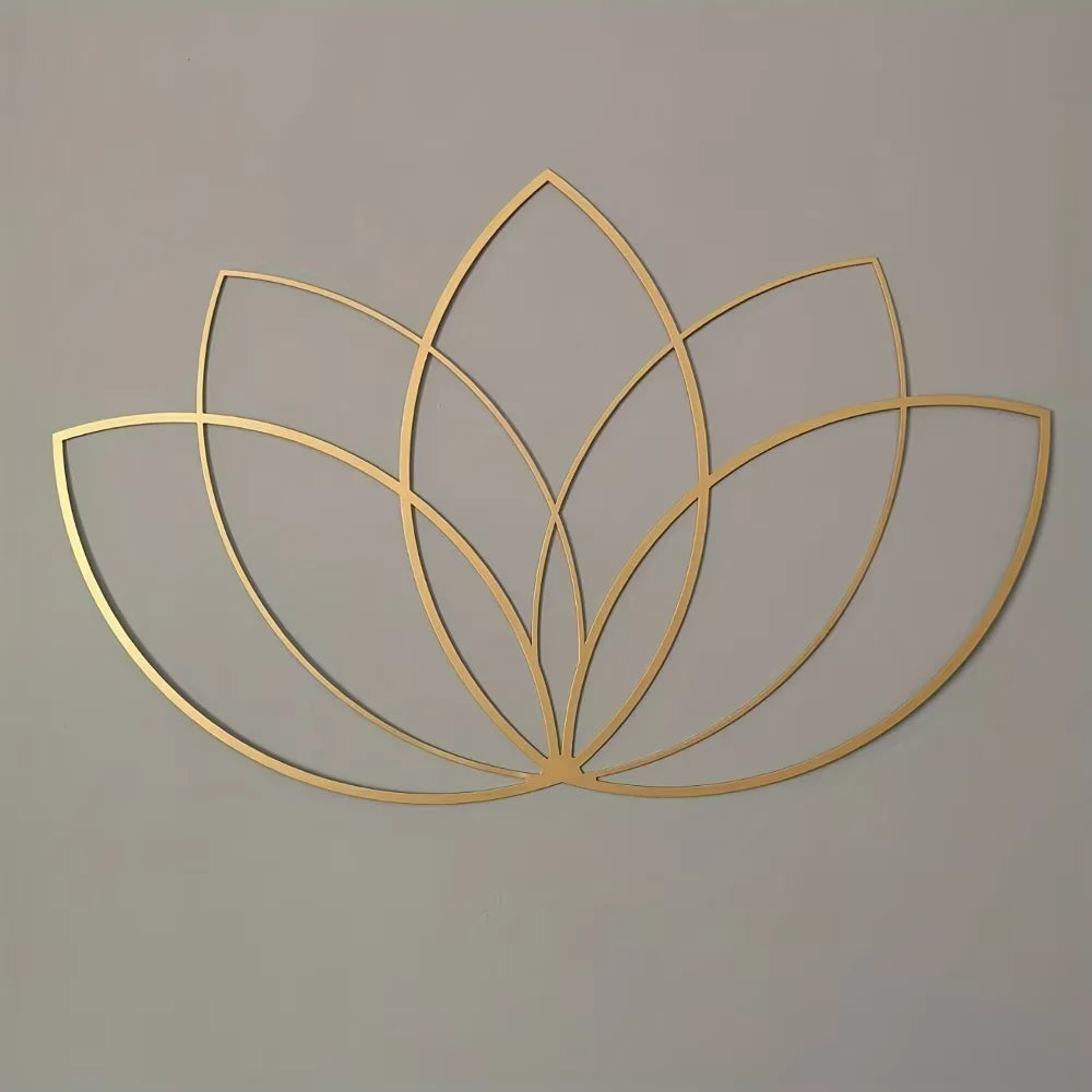 Hemasa Lotus Gold Wall Decor Metal Wall Art Yoga Teacher Gift Lotus Flower Design for Modern Living Room and Above Bed Home Decor