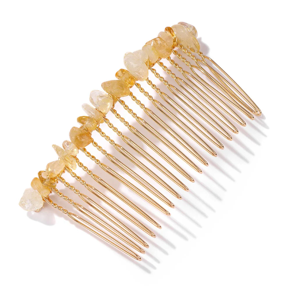 Hemasa Crystal Hair Combs Hair Accessories Natural Quartzs Stone Hair Clips Healing Reiki Hairpin Wedding Bridal Headwear Jewelry