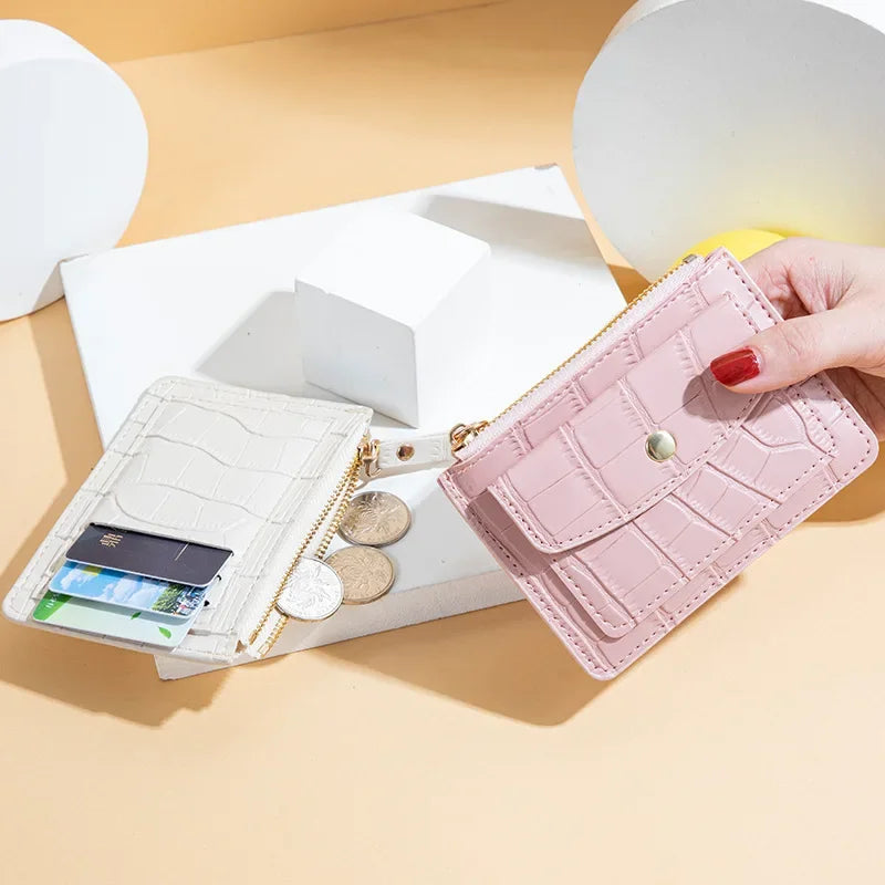 Fashion Women's Wallet with Zipper Pocket Coin Pouch Clutch Bag PU Leather Coin Purse Multi-card Card Holder Small Wallet