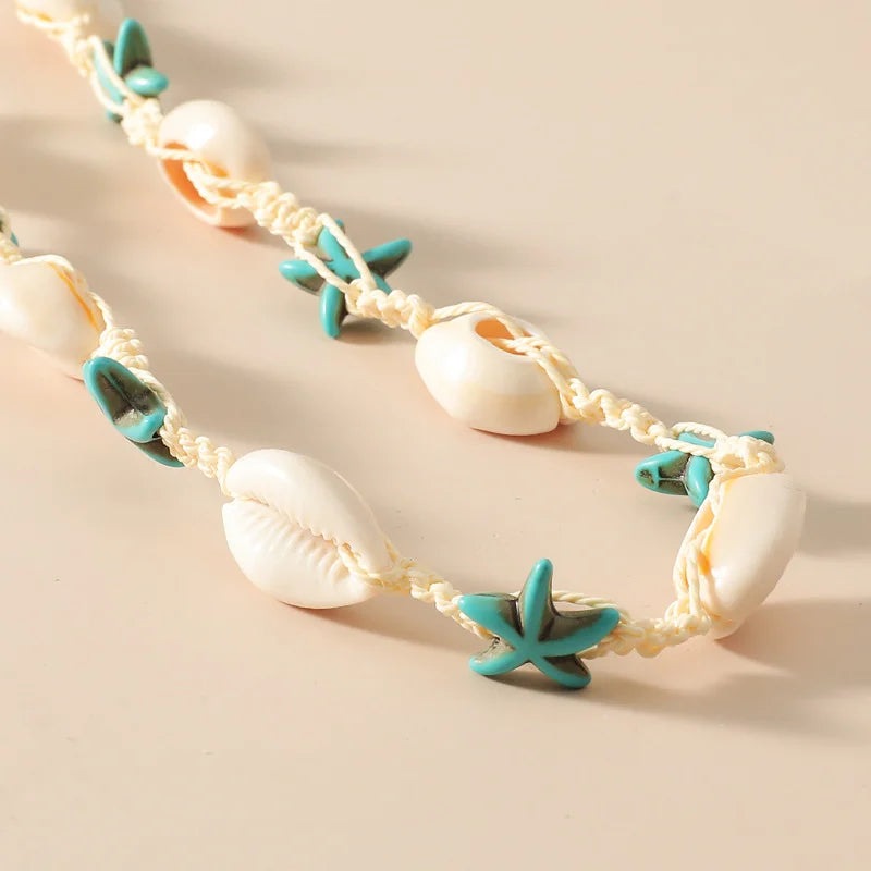 Hemasa Handmade Bohemian Shell Beads Bracelets For Women Men Sea Star Turtle Conch Woven Rope Bracelet Friendship Beach Jewelry