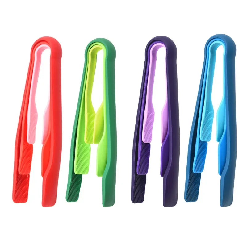 Hemasa 3Pcs/Set   Pastic Food Tong /Vegetable Salad Clip Bread Dessert Clamp