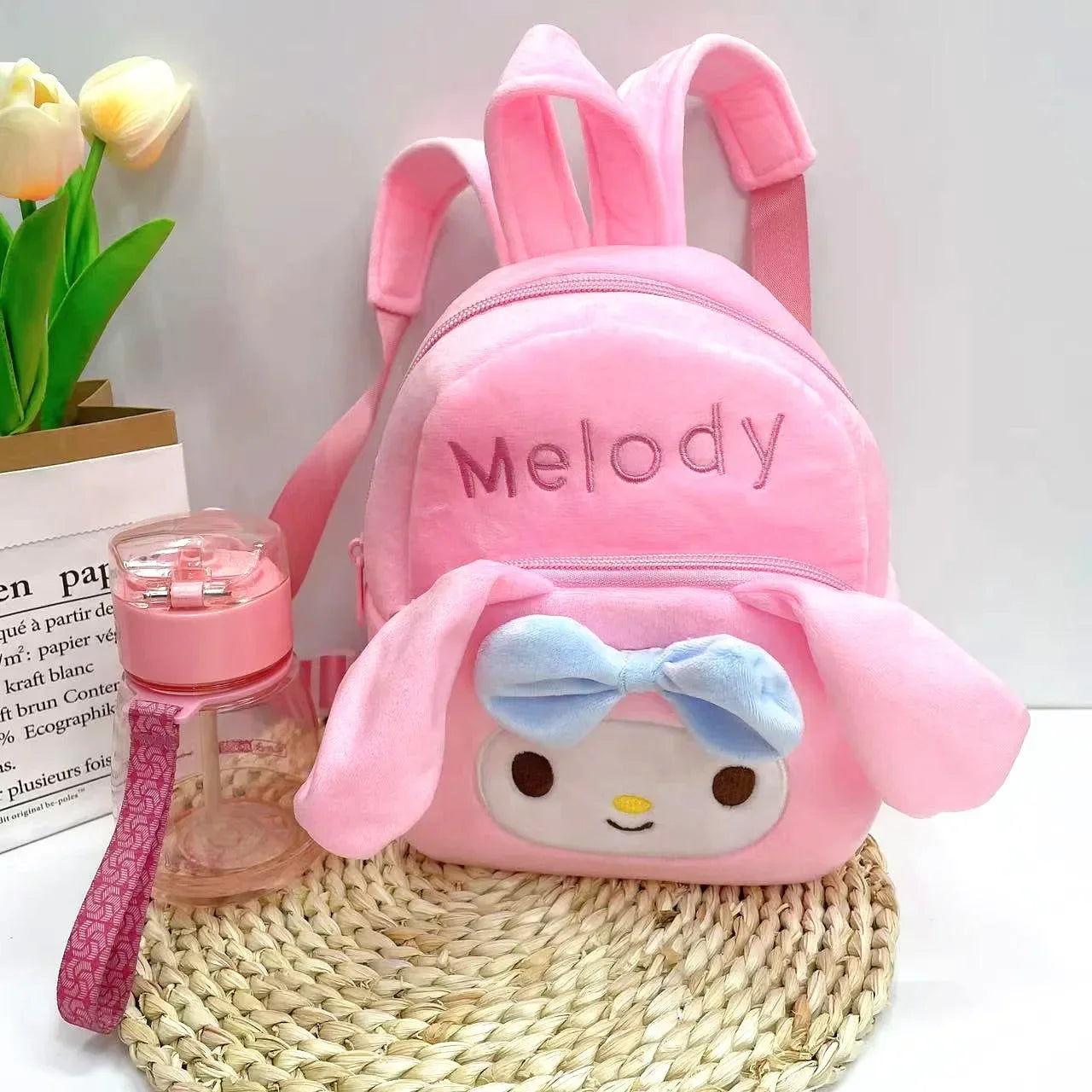 Hemasa  Hello Kitty Melody Children's Backpack Cartoon Cute Plush Doll Kindergarten Girls Large Capacity Lightweight School Bag