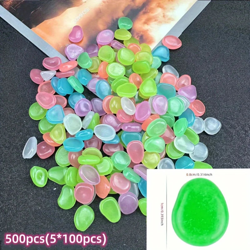 2000PCSGlowing Pebbles Outdoor Garden Decoration Potted Micro Landscape Ornaments Courtyard Glowing Gardening Supplies500-1000PC