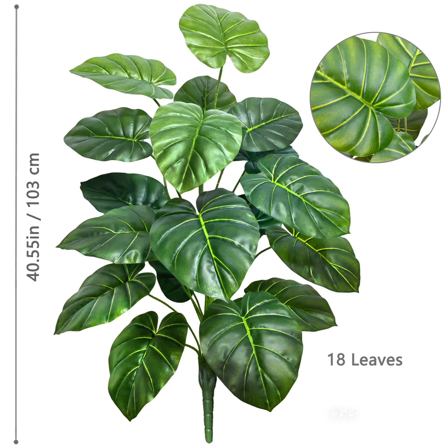 Tejesa 60-103cm Artificial Monstera deliciosa Pothos Alocasia Leaf Fake Plant Ornamental Festive Home Office Decoration