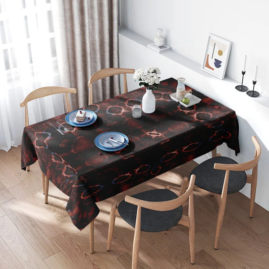 Tejesa Black Marble Print  Anti-slip Waterproof  Tablecloth for  Home /Decor/ Dining Room Linen Cover