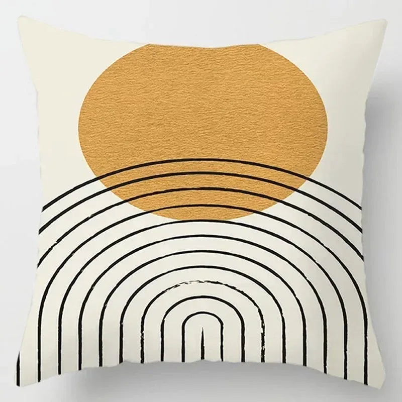 Hemasa 4Pcs Decorative Pillow Bedroom Sofa Car Cushion Cover Abstract Line Pattern Series Throw Pillow