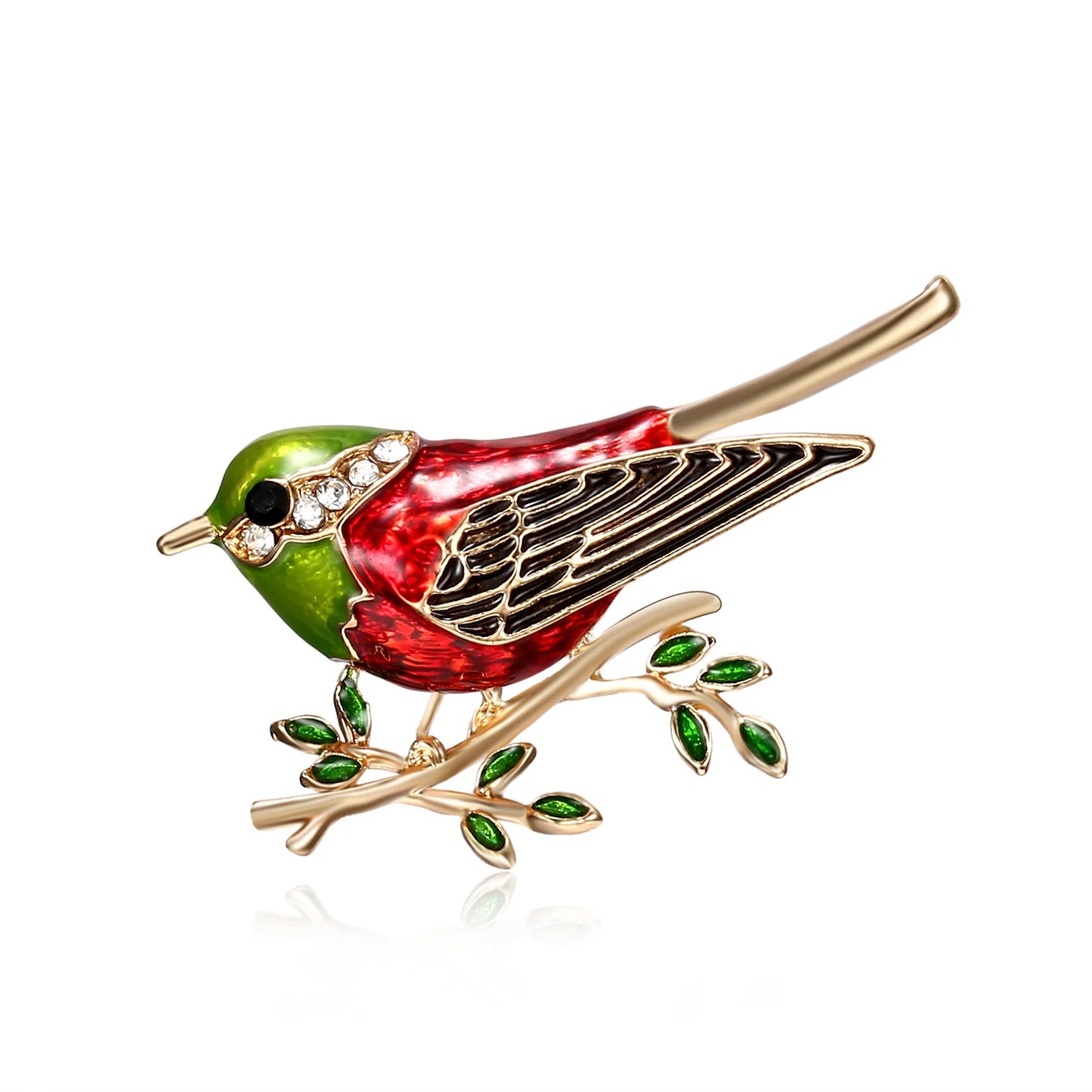 Fashion Cute Flower Wreath Small Bird Brooches For Women Animal Brooch Pins Costume Coat Corsage Suit Scarf Dress Jewelry Gift
