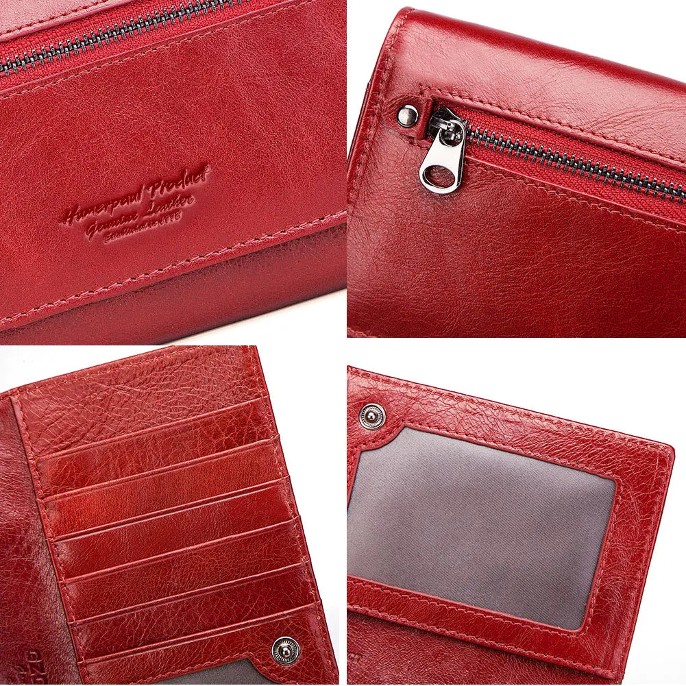 Tejesa  Leather Cell Phone Clutch Bag for RFID Protect Card Holder Purse Travel Zipper Pocket Long Handbag