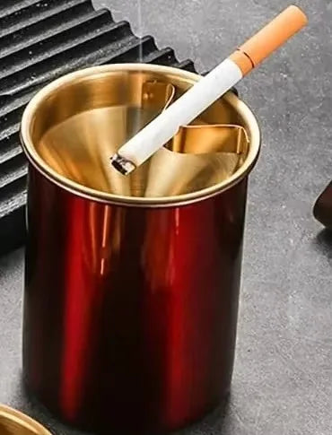 Premium Stainless Steel Ashtray with Lid. Windproof, Smokeless Design. Ideal for Cigars, Outdoor Patio & Indoor Home Use.