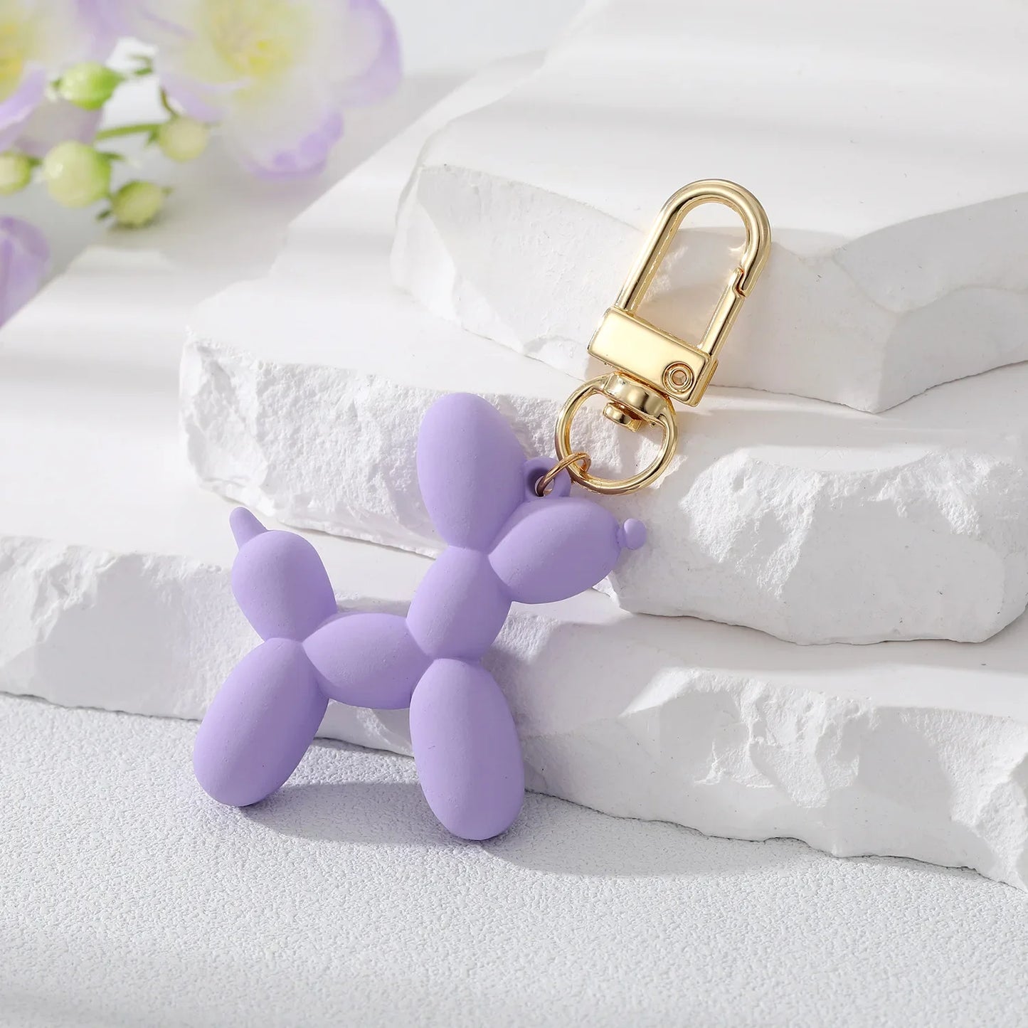 2023 New Fashion Art Trendy Laser Balloon Dog Colorful Key Chain Bag Pendant Cartoon Creative Small Animal Pendant Decoration