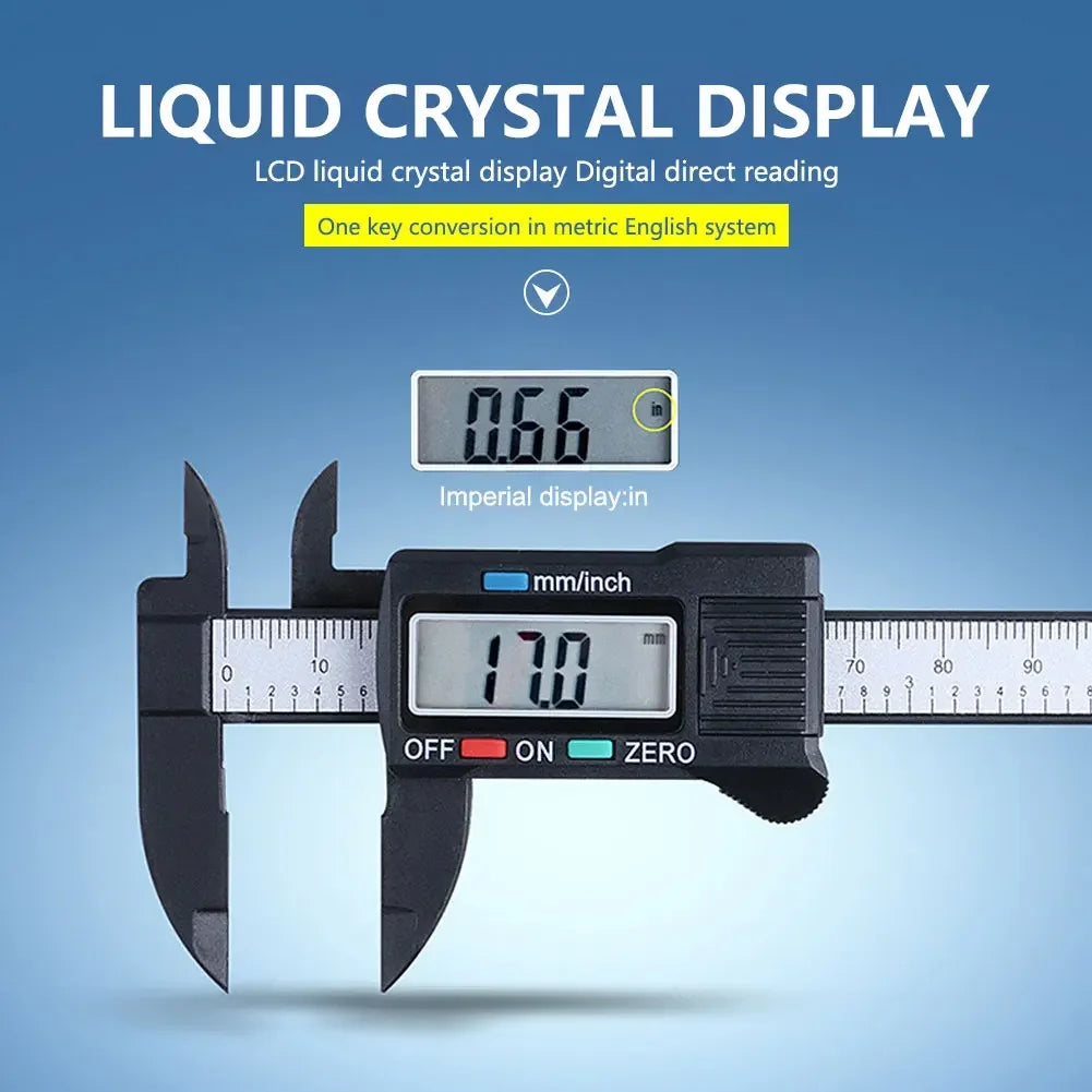 Tejesa 150mm 100mm Electronic Digital Caliper Carbon Fiber Dial Vernier Caliper Gauge Micrometer Measuring Tool Digital Ruler