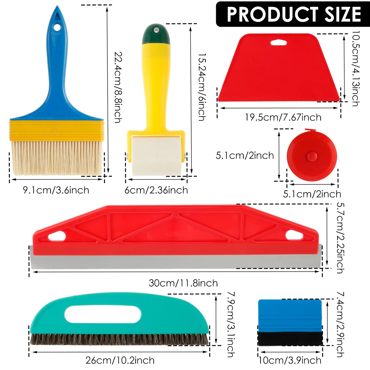 Tejesa 13/7pc Wallpaper Smoothing Tool Kit Applying Wallpaper Scraper Tint Film Installation Carving Gadget for Peel Sticke Wallpaper